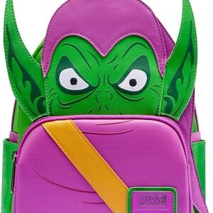 NWT Set Loungefly Marvel: Green Goblin Cosplay Mini Backpack and Wallet
